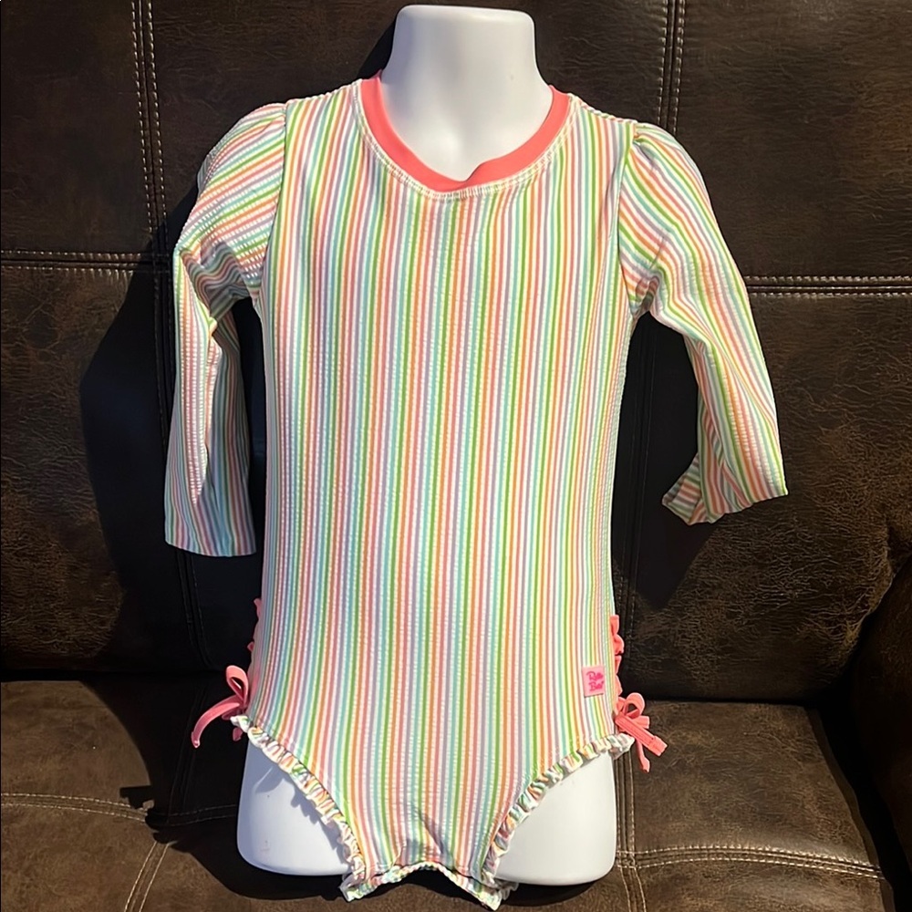 Ruffle Butts Rainbow Stripe One Piece Swimsuit